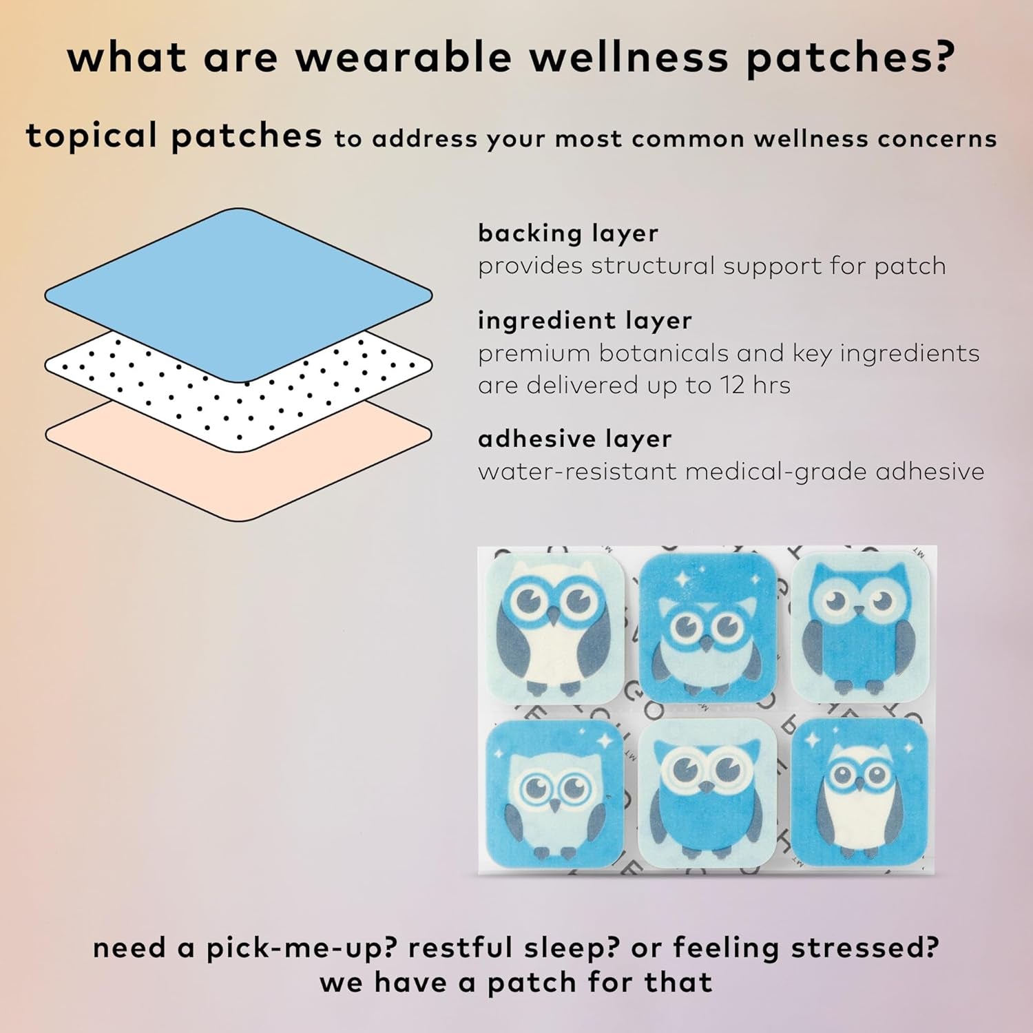 The Good Patch Nite Owl – 12 Patches | Natural Sleep Patch for Kids with Tart Cherry, Chamomile & Skullcap