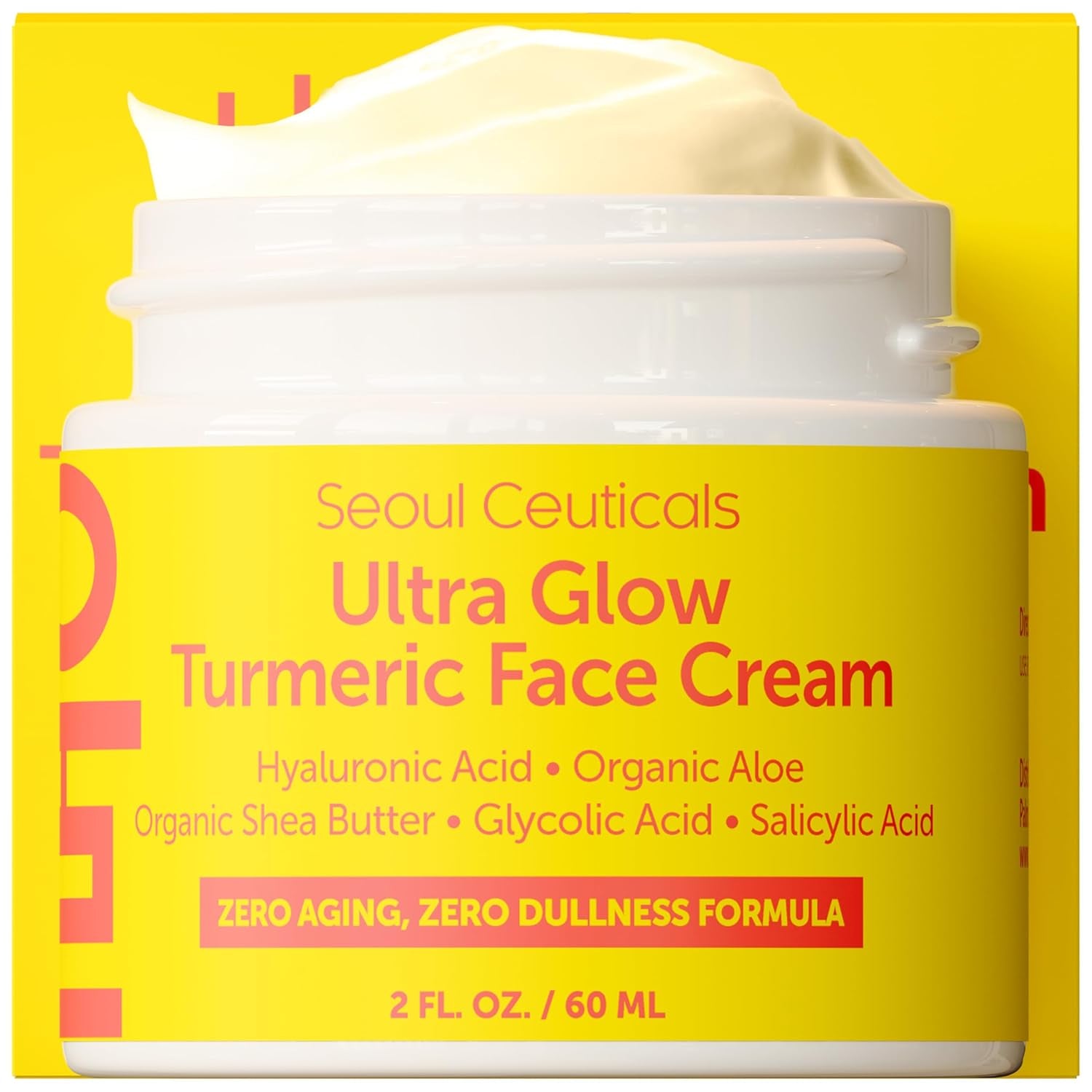 SeoulCeuticals Ultra Glow Turmeric Face Cream – 60ml | Brightening, Exfoliating & Hydrating Moisturiser for Radiant Skin