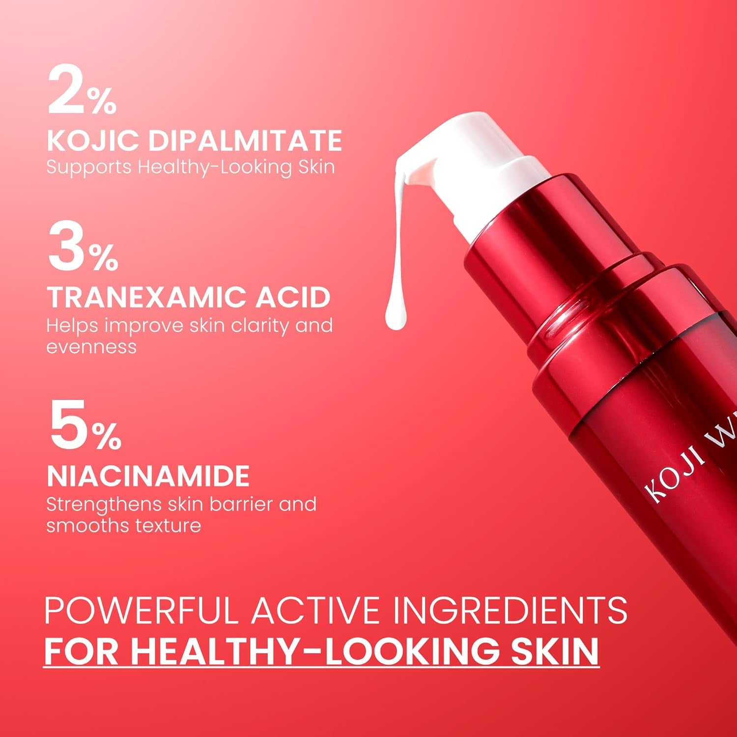 Koji White Kojic Dipalmitate + Tranexamic Acid Dark Spot Serum – 30ml | Brightens, Evens Skin Tone & Smooths Texture