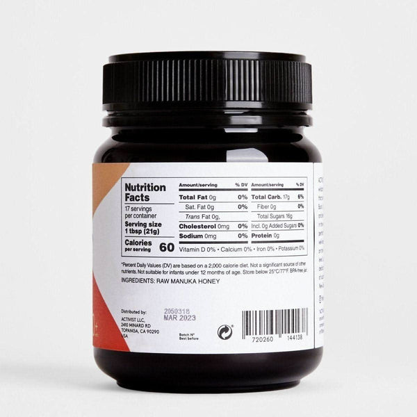 Activist Mānuka Raw Manuka Honey 100+ MGO - 340g - Glam Global UKActivist Mānuka