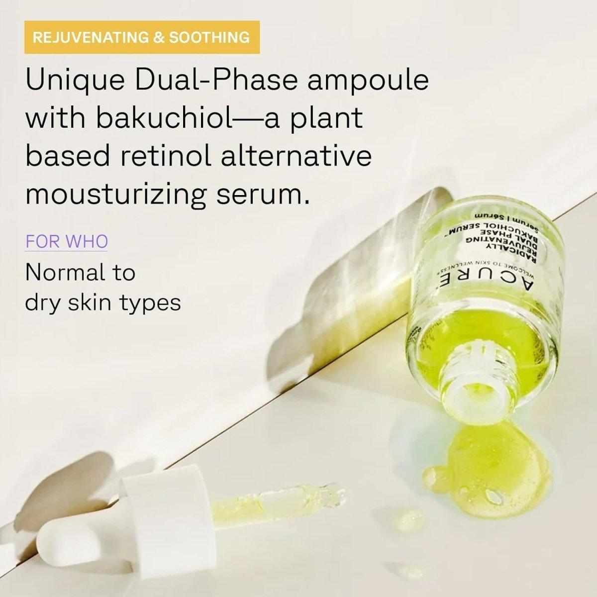 Acure Radically Rejuvenating Dual Phase Bakuchiol Serum 0.67 fl oz - 20 ml - Glam Global UK