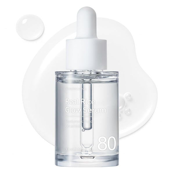 Real Rice Glow Serum with 80% Rice Bran Water and Niacinamide for Dark Spots, Uneven Skin Tone, Dull Skin, Radiant Glow, and Daily K-Beauty Skincare for All Skin Types, 33Ml / 1.11 Fl. Oz.