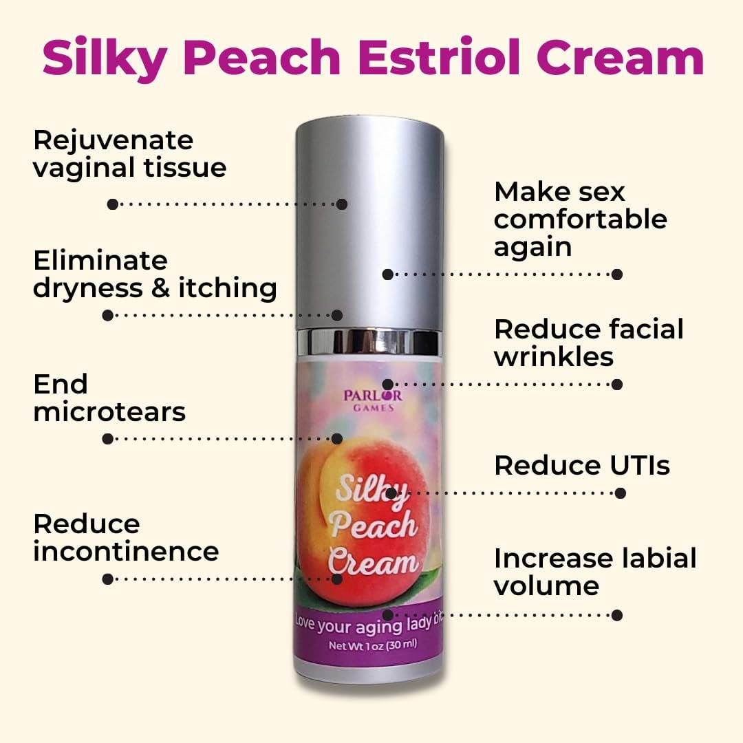 Parlor Games Silky Peach Cream – 30ml | Vaginal Dryness & Menopause Relief with Bioidentical Estriol