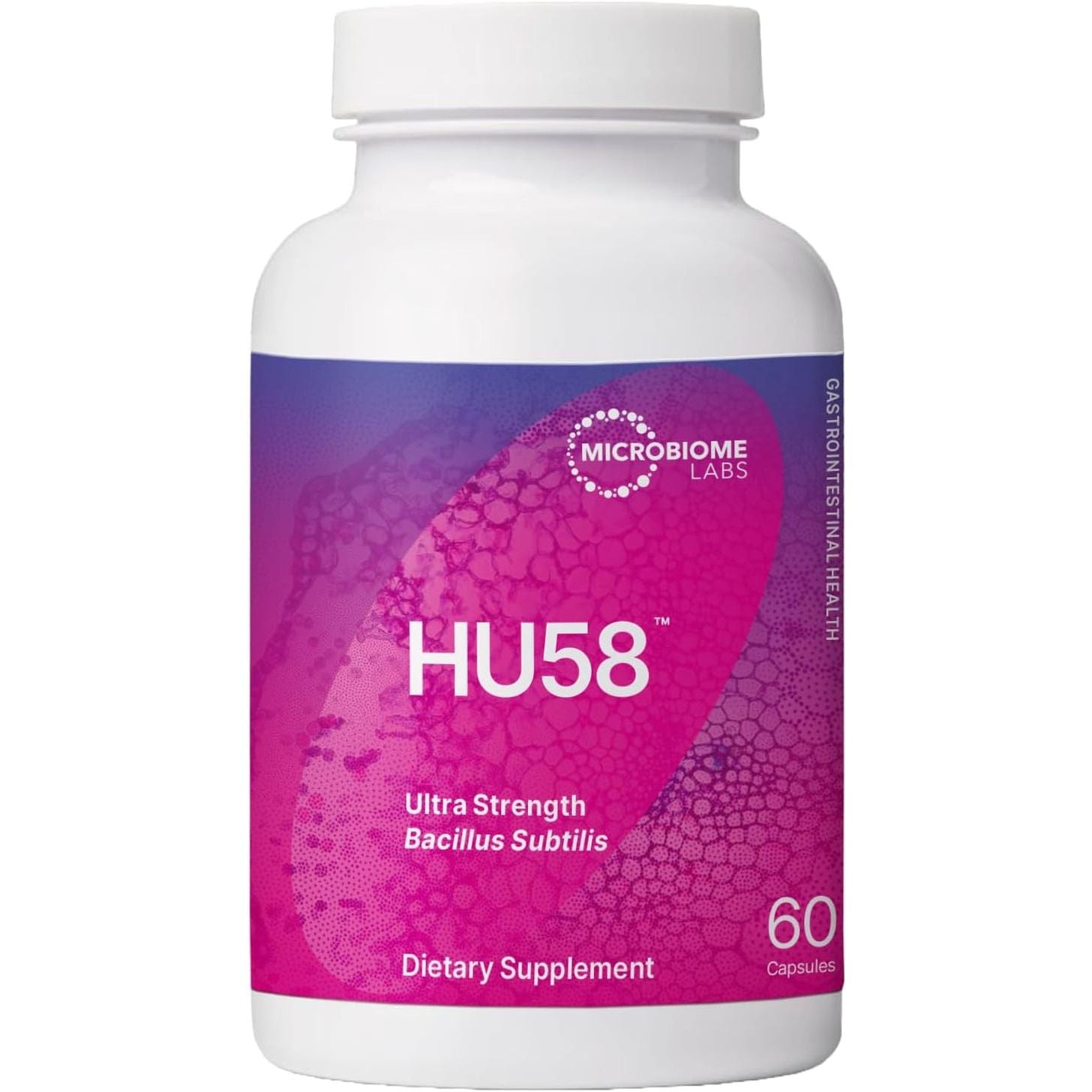 Microbiome Labs HU58 Ultra Strength Bacillus Subtilis – 60 Capsules | High-Potency Spore-Based Probiotic for Gut & Immune Support