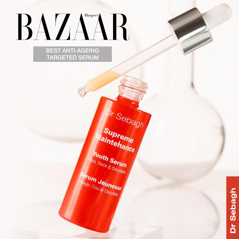 Dr Sebagh Supreme Maintenance Youth Serum – 30ml | Award-Winning Anti-Aging Serum with Resveratrol, Peptides & Hyaluronic Acid