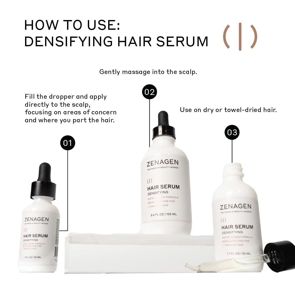 ZENAGEN Densifying Hair Serum – 50ml | Strengthens Roots, Reduces Thinning & Boosts Hair Volume