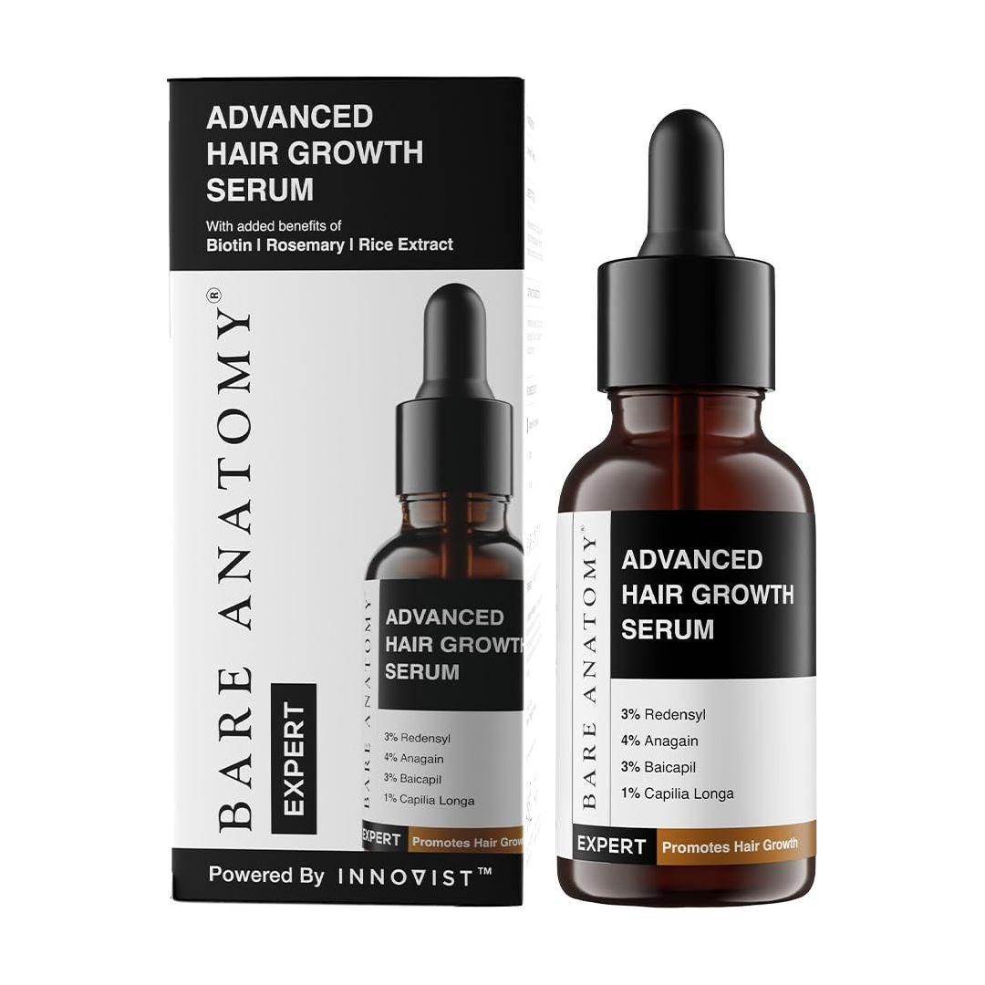 Advanced Hair Growth Serum | 3% Redensyl + 4% Anagain + 3% Baicapil + 1% Capilia Longa, Rosemary, Biotin & Rice Extract | Hair Growth & Hair Fall Control Serum for Women & Men | 30Ml - Glam Global UK