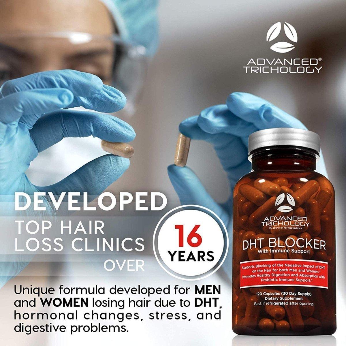 Advanced Trichology DHT BLOCKER Hair Growth Supplement - 120 Capsules - Glam Global UK