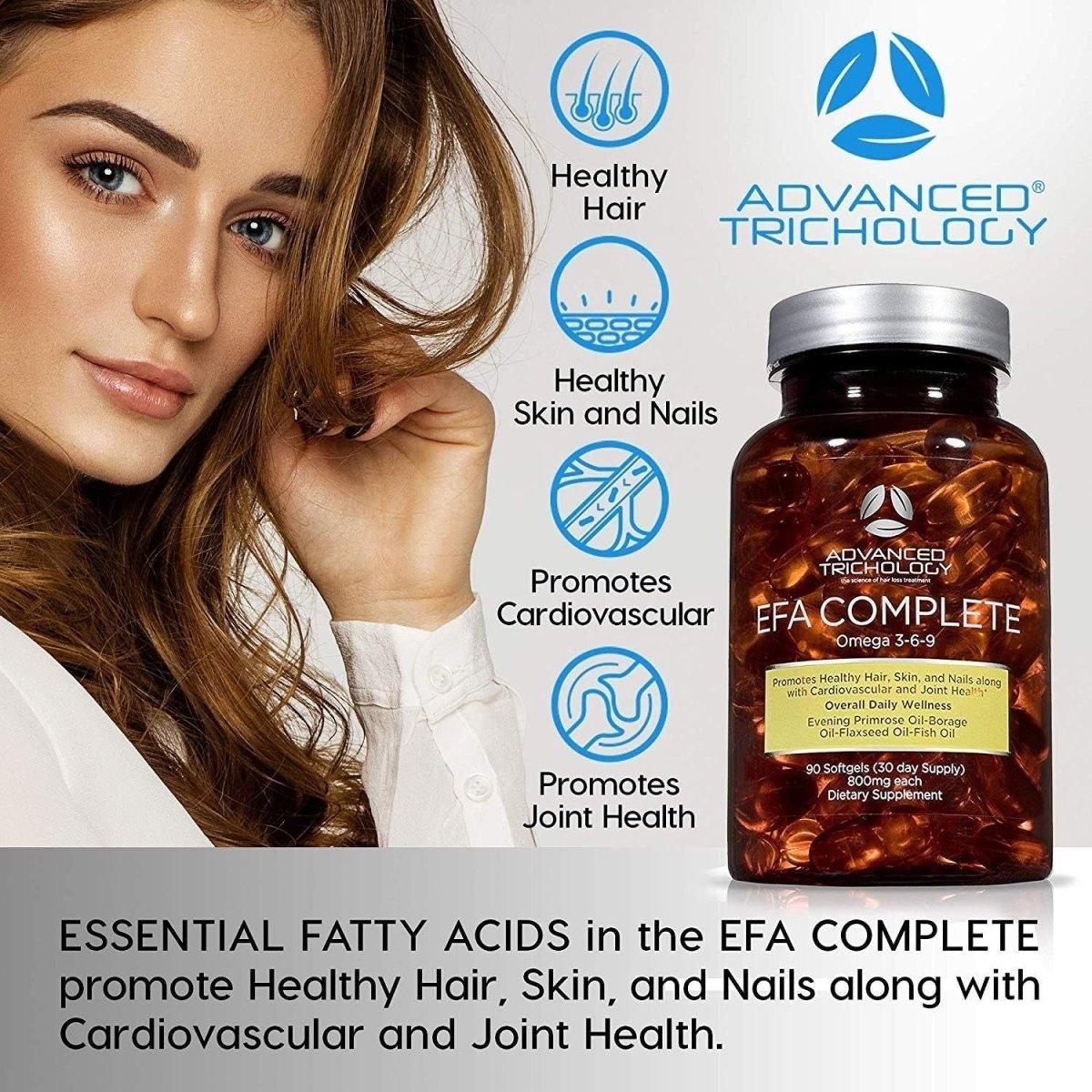 Advanced Trichology EFA Complete with Optimal Omega 3 6 9 - 90 Count - Glam Global UK