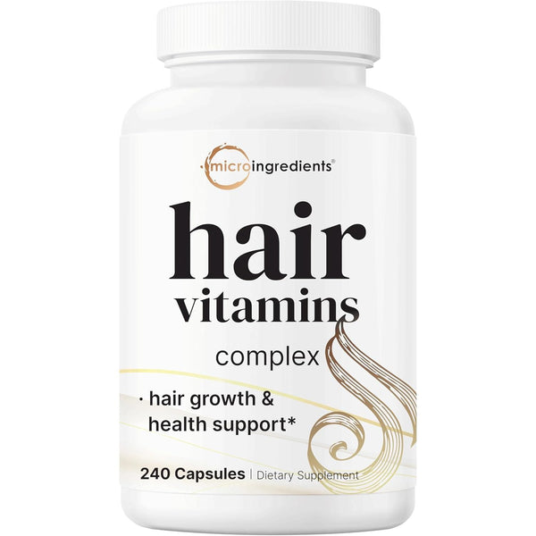 Micro Ingredients Hair Vitamins Complex – 240 Capsules | 14-in-1 Hair Growth Support for Thicker, Stronger Hair
