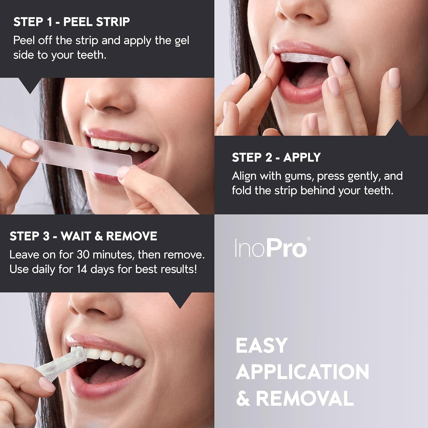 InoPro Advanced Teeth Whitening Strips – 21 Treatments (42 Strips) | Professional Whitening, Stain Removal & Enamel Care