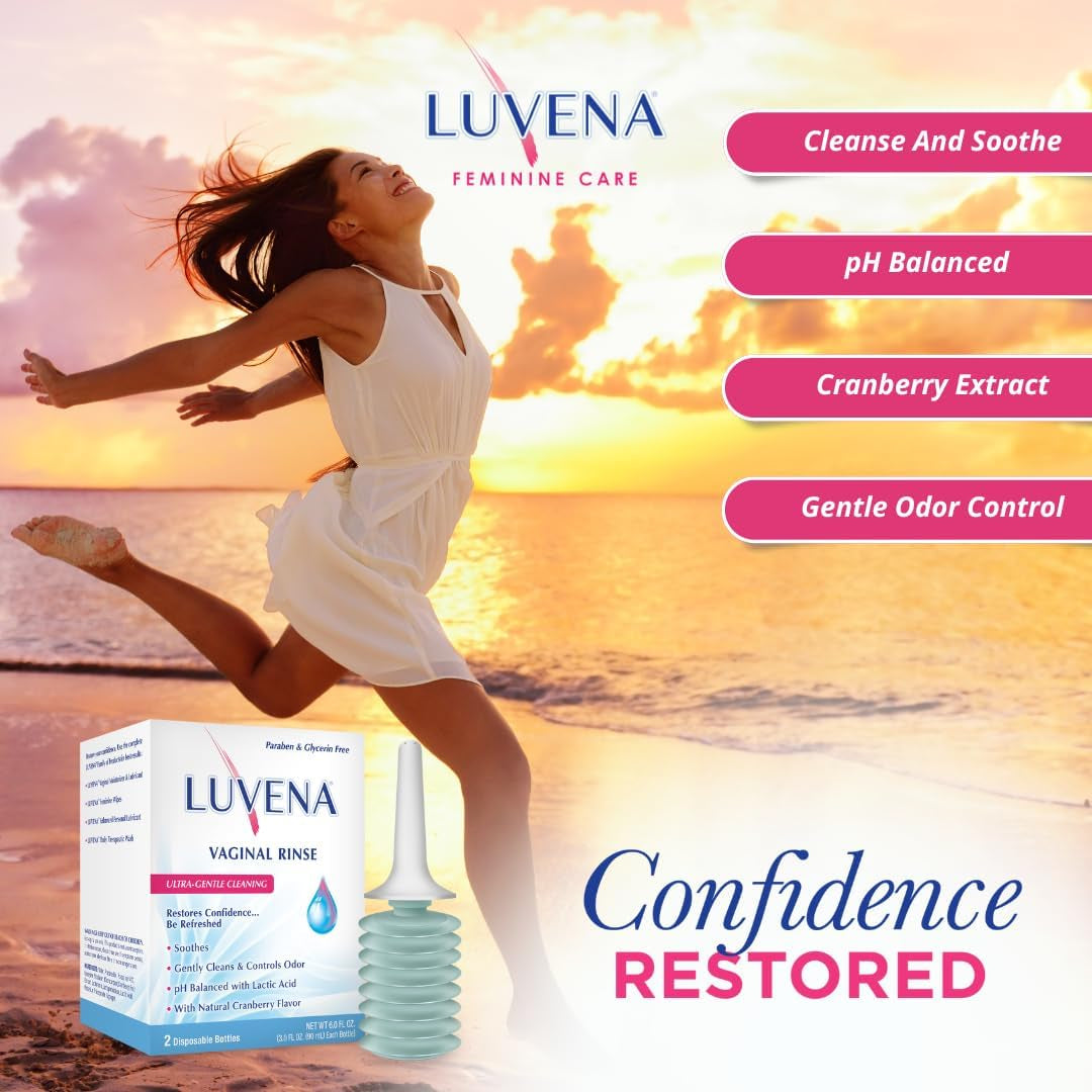 LUVENA Vaginal Rinse – 2 Disposable Bottles x 90ml | Gentle Intimate Cleanse for Everyday Freshness & Odor Control