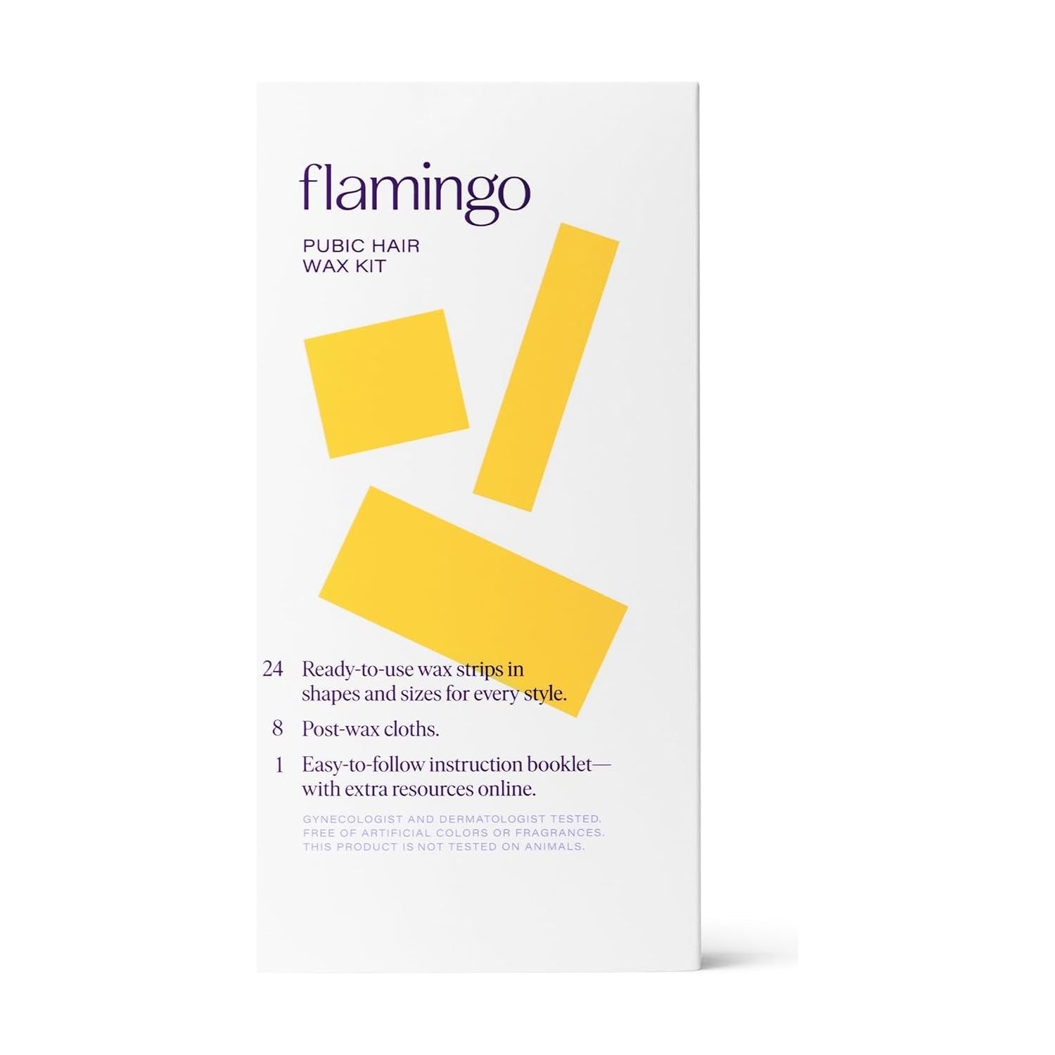 Flamingo Body Wax Kit – Body & Bikini | 52 Wax Strips + 14 Post-Wax Cloths
