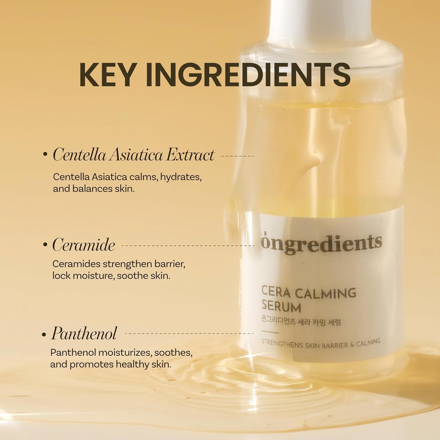 ONGREDIENTS Cera Calming Serum – 50ml | Soothing & Hydrating Serum with Centella Asiatica