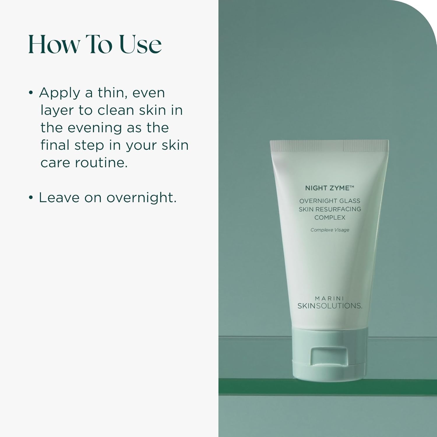 Night Zyme - Overnight Glass Skin Resurfacing Complex - Face Mask with Proteolytic Papaya Enzymes & Peptides - All Skin Types - Cruelty Free - Made in the USA - 1.7 Oz