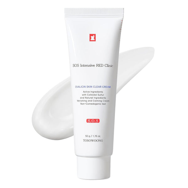 Ovalicin Skin Clear Cream, Skin Soothing, Moisturizing with Niacinamide and Sulfur, Korean Skincare, 50G, 1.76 Oz.