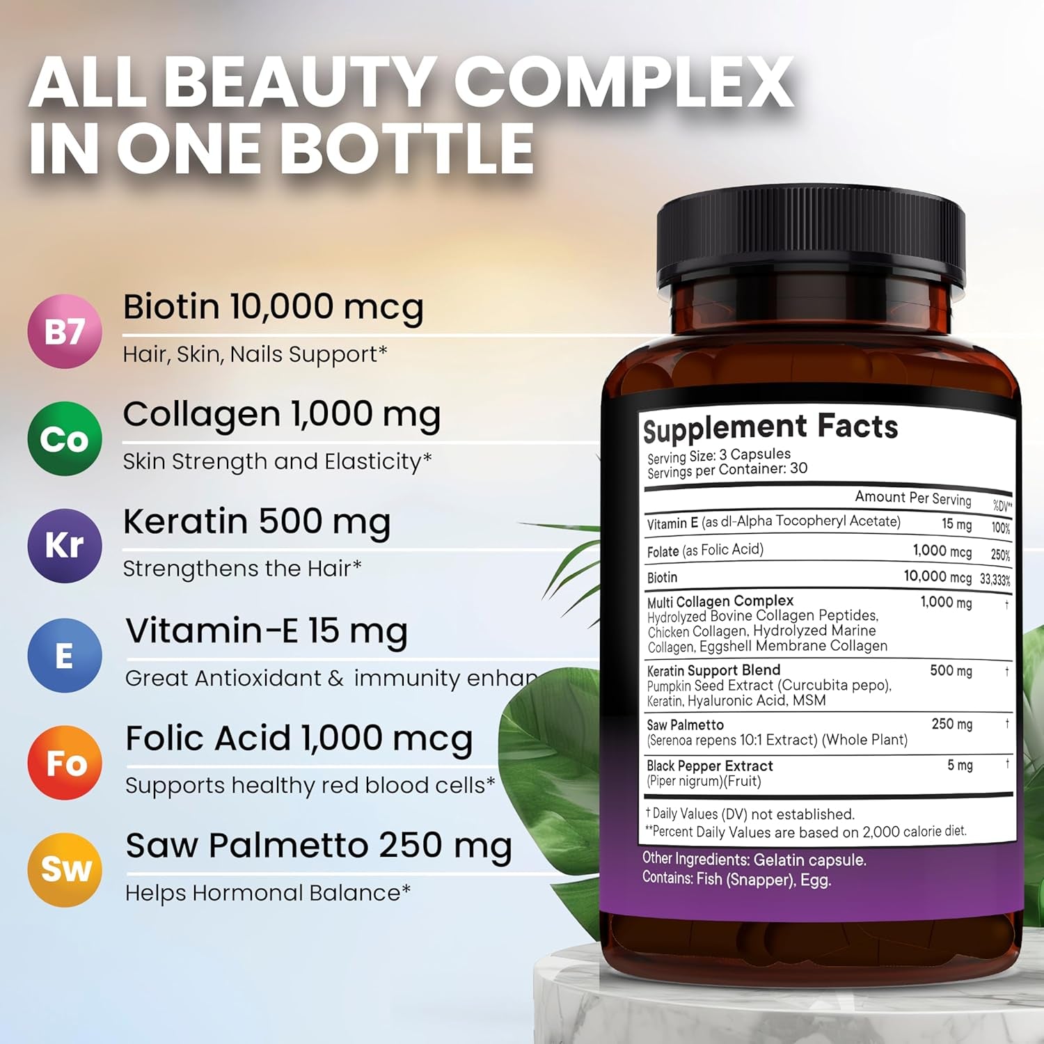 NEW AGE Biotin Collagen & Keratin - 180 Capsules (Pack of 2)