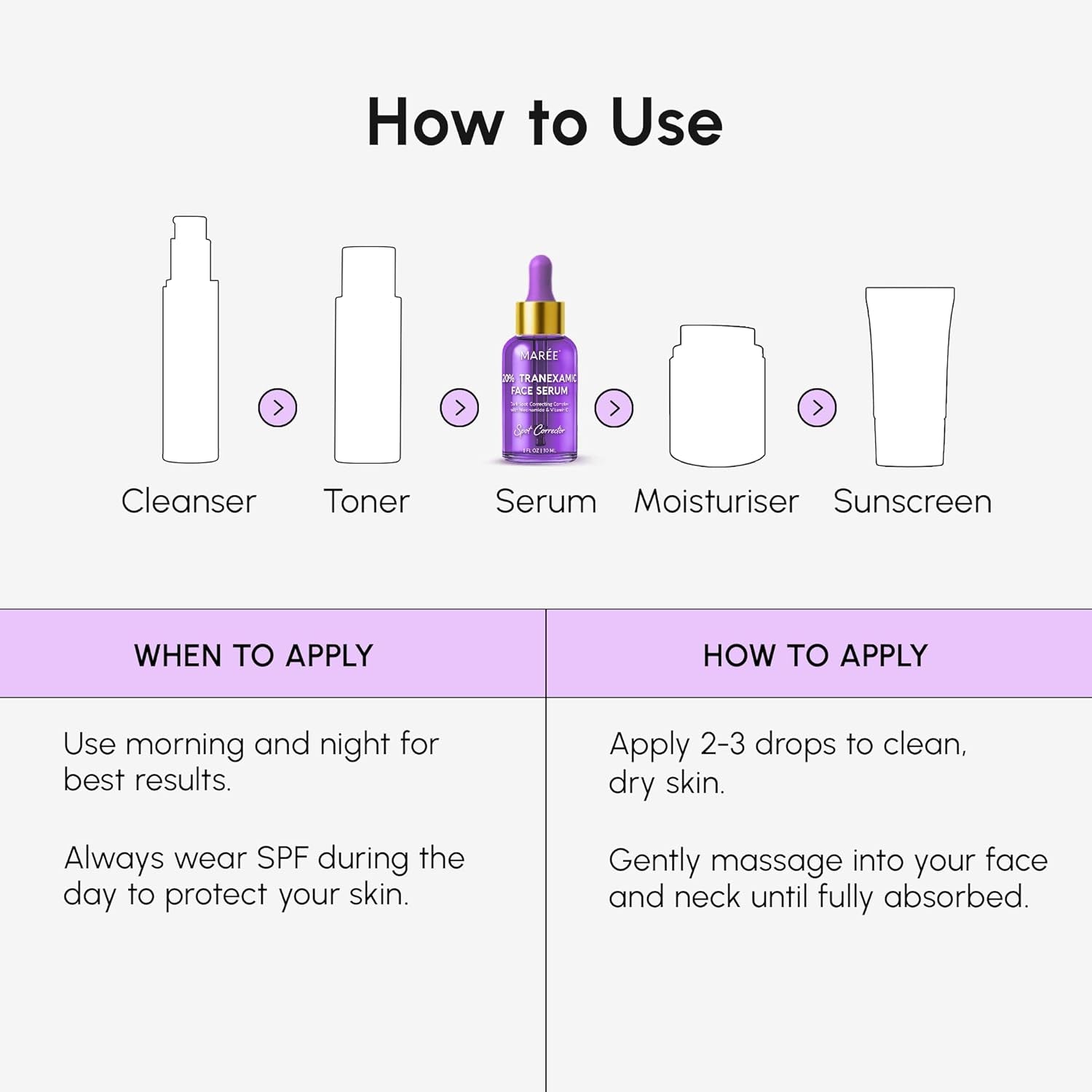 MAREE 20% Tranexamic Face Serum Spot Corrector – 30ml