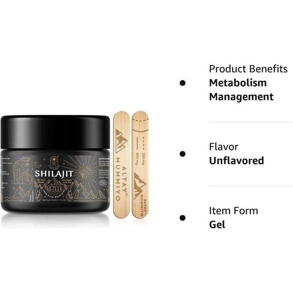 ALTAY MUMMIYO Shilajit Purest Himalayan Shilajit Resin - Gold Grade 100% - 100 Serving / 50G - Glam Global UKALTAY MUMMIYO