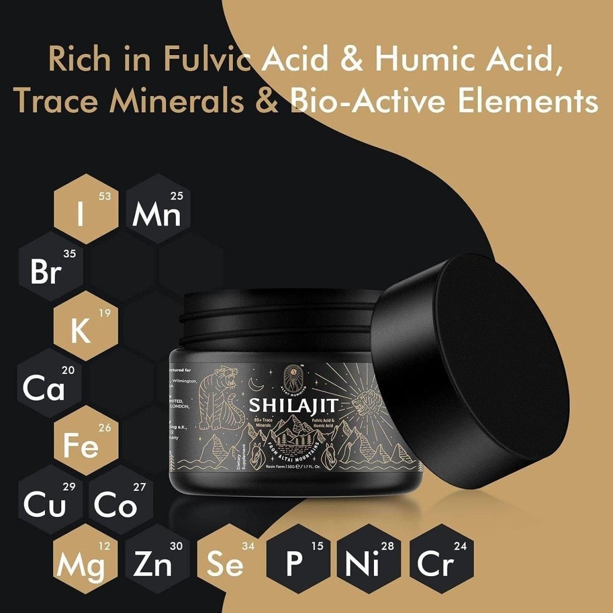 ALTAY MUMMIYO Shilajit Purest Himalayan Shilajit Resin - Gold Grade 100% - 100 Serving / 50G - Glam Global UK