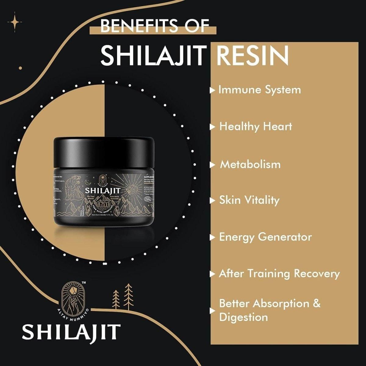 ALTAY MUMMIYO Shilajit Purest Himalayan Shilajit Resin - Gold Grade 100% - 100 Serving / 50G - Glam Global UK