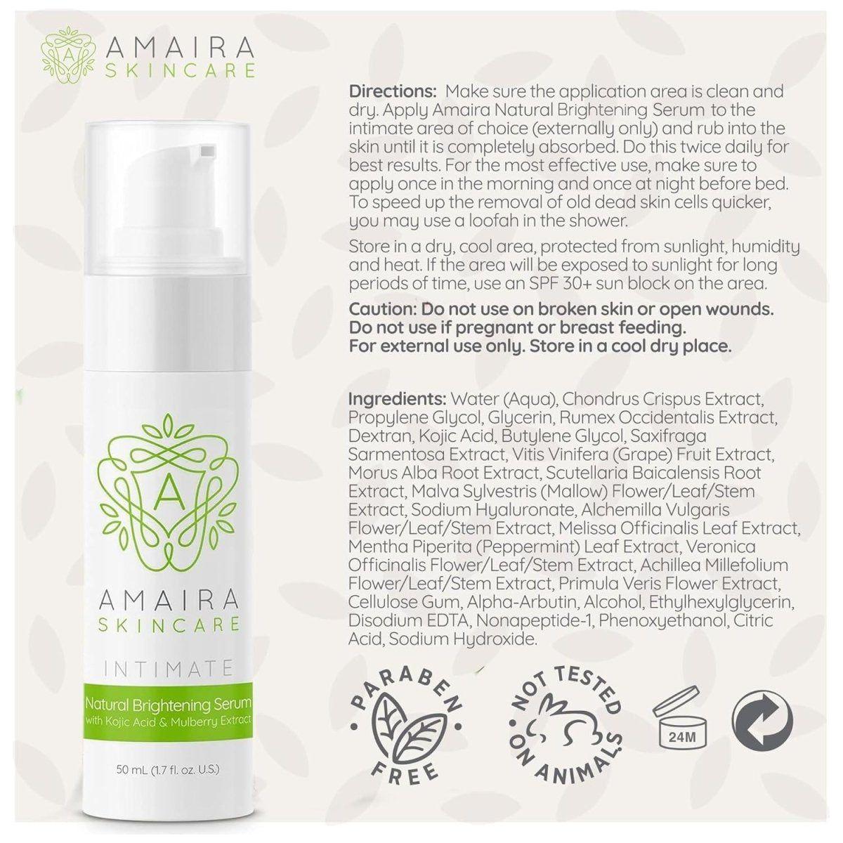 Amaira Skincare Intimate Natural Brightening Serum - 50ml - Glam Global UK