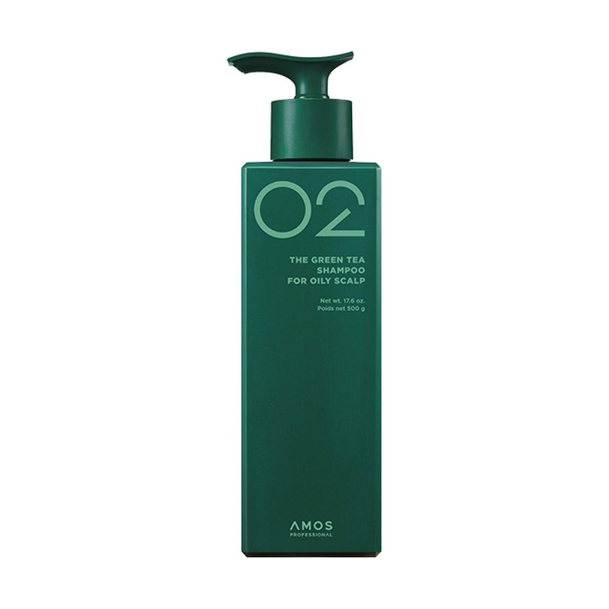 amos PROFESSIONAL The Green Tea Shampoo for Oily Scalp - 500ml | Oil Control & Hair Loss Relief - Glam Global UKamos PROFESSIONAL