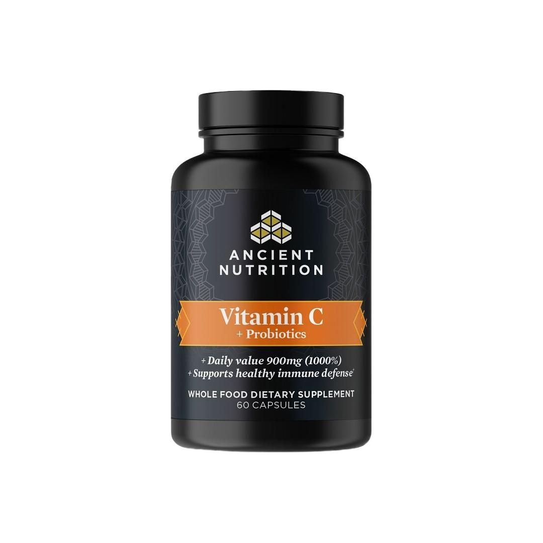 Ancient Nutrition Vitamin C+Probiotics (60 Capsules - Glam Global UK