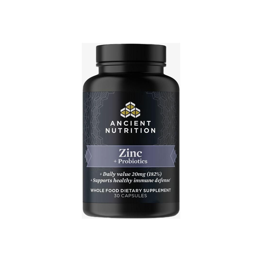 Ancient Nutrition Zinc+Probiotics (30 Capsules) - Glam Global UK