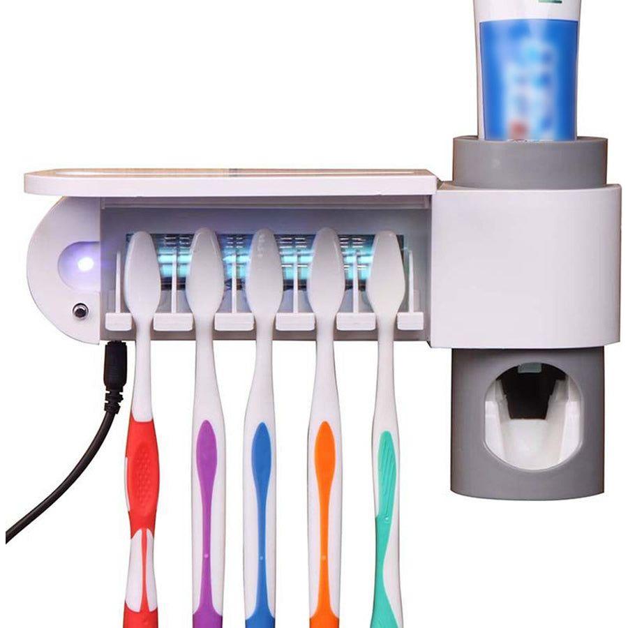 Antibacteria UV Light Toothbrush Sterilizer with Automatic Toothpaste Dispenser - Glam Global UK