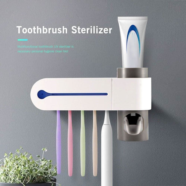 Antibacteria UV Light Toothbrush Sterilizer with Automatic Toothpaste Dispenser - Glam Global UKGlam Global UK