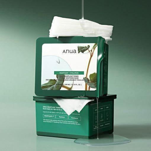 Anua Heartleaf Toner Double Soothing Mask - 30 Sheets (330ml) | Quick & Luxurious Hydration - Glam Global UKAnua