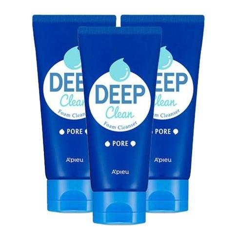 A'pieu Deep Clean Foam Cleanser - Pore 130ml X 3ea - Glam Global UK