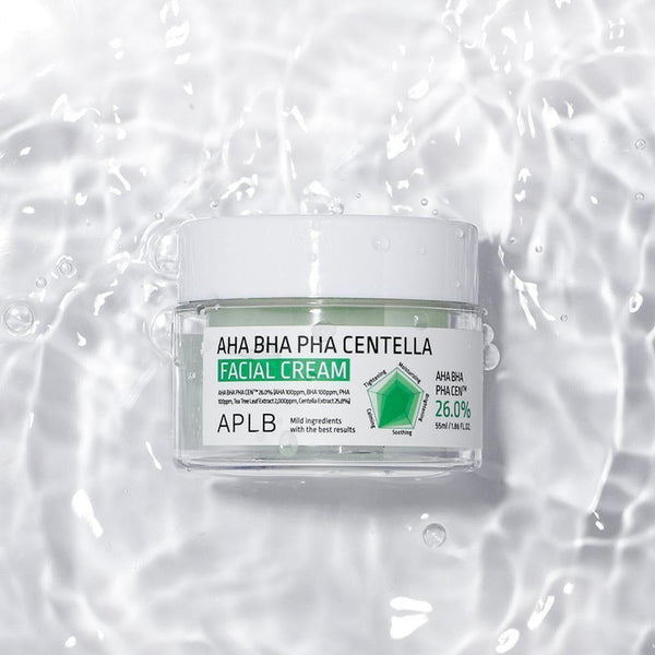 APLB AHA BHA PHA Centella Facial Cream - 55ml | Exfoliating & Soothing Moisturizer for Clear Skin - Glam Global UKAPLB