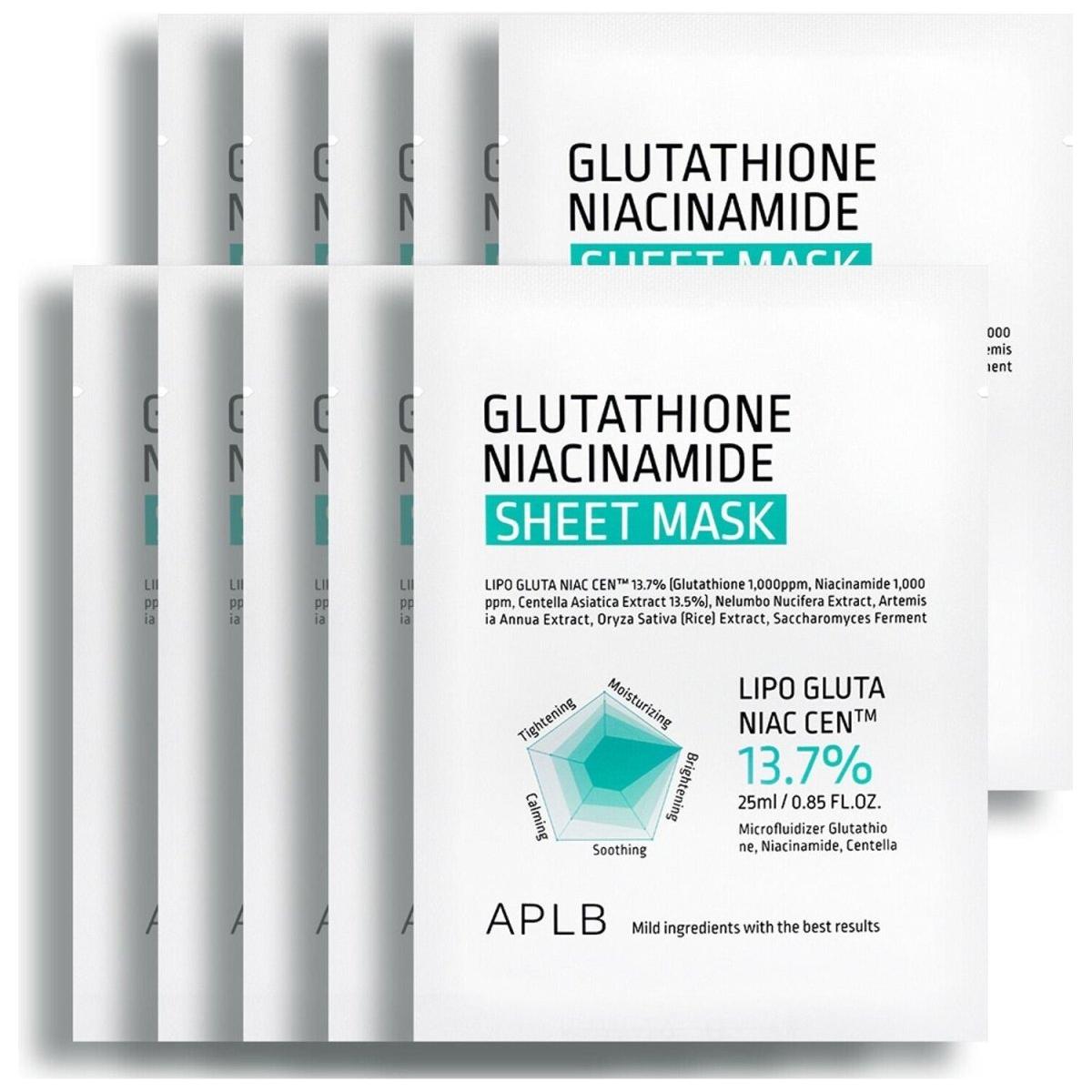 APLB Glutathioine Niacinamide Sheet Mask 25ml 10ea - Glam Global UK