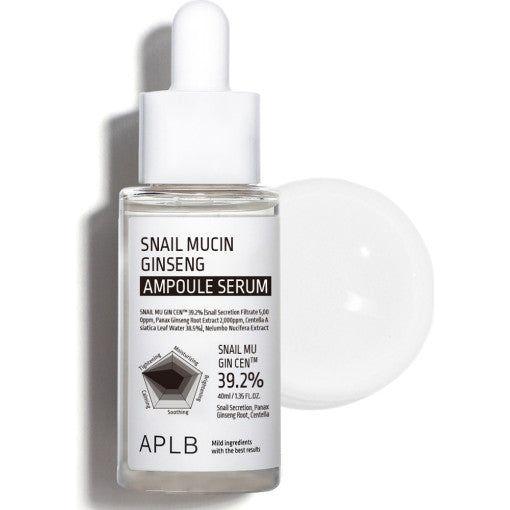 APLB Snail Mucin Ginseng Ampoule Serum 40ml - Glam Global UK