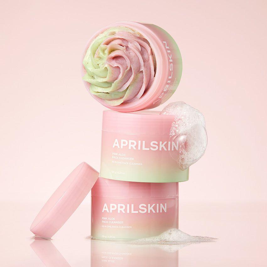 APRILSKIN Pink Aloe Mask - to - Foam Soothing Cleanser 120g - Glam Global UK