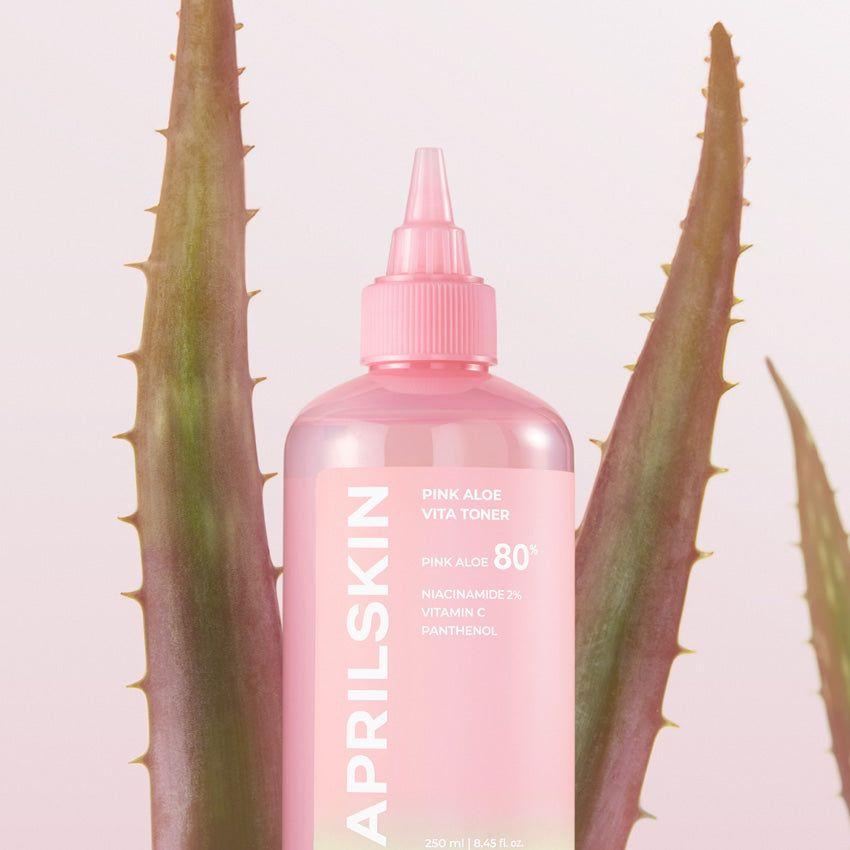 APRILSKIN Pink Aloe Vitamin C Soothing & Brightening Toner 250ml - Glam Global UK