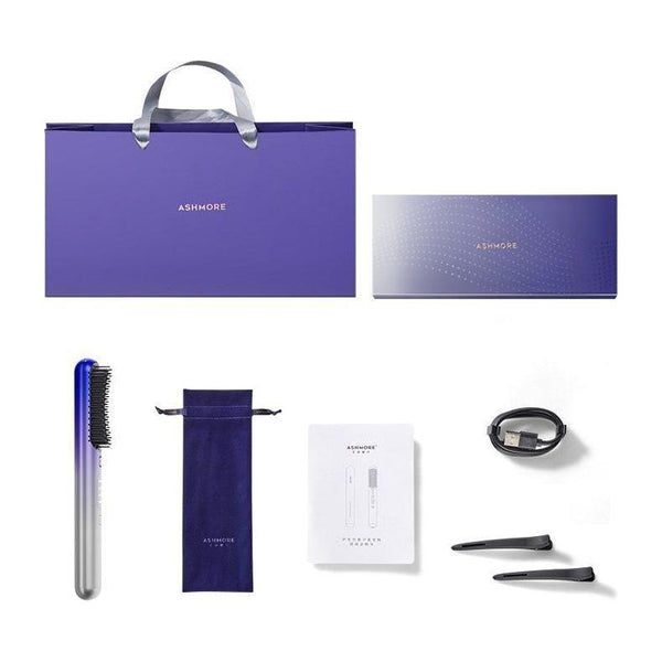 ASHMORE Platinum Negative Ion Hair Straightening Comb - Glam Global UKASHMORE