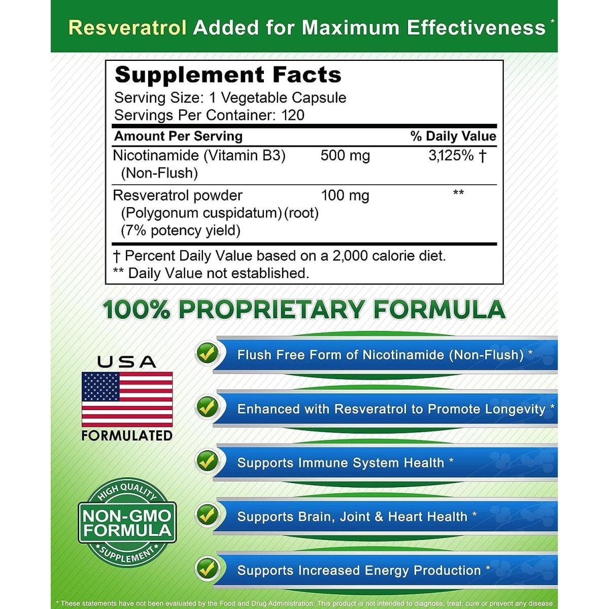 aSquared Nutrition Nicotinamide with Resveratrol - 120 Veggie Capsules - Glam Global UKaSquared Nutrition