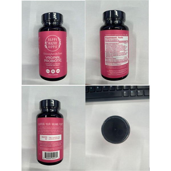 Happy Healthy Hippie Vaginal Probiotic with Digestive Enzymes & Cranberry – 60 Capsules | Feminine Balance & pH Support