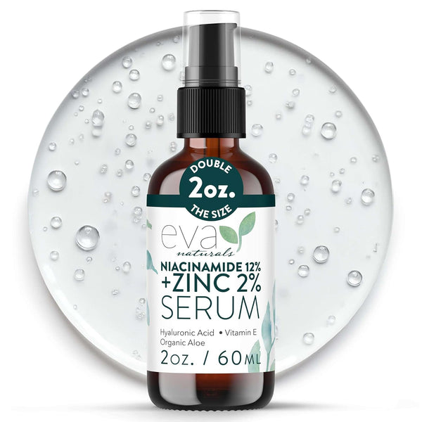Eva Naturals Niacinamide 12% + Zinc 2% Serum – 60ml | Pore Minimizer & Dark Spot Corrector