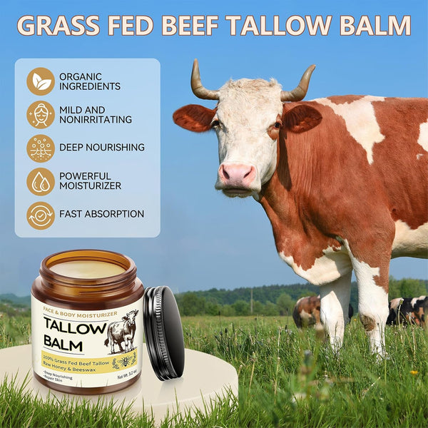 Taoscare Face & Body Moisturizer Tallow Balm – 91g | Nutrient-Rich Hydrating Skin Balm