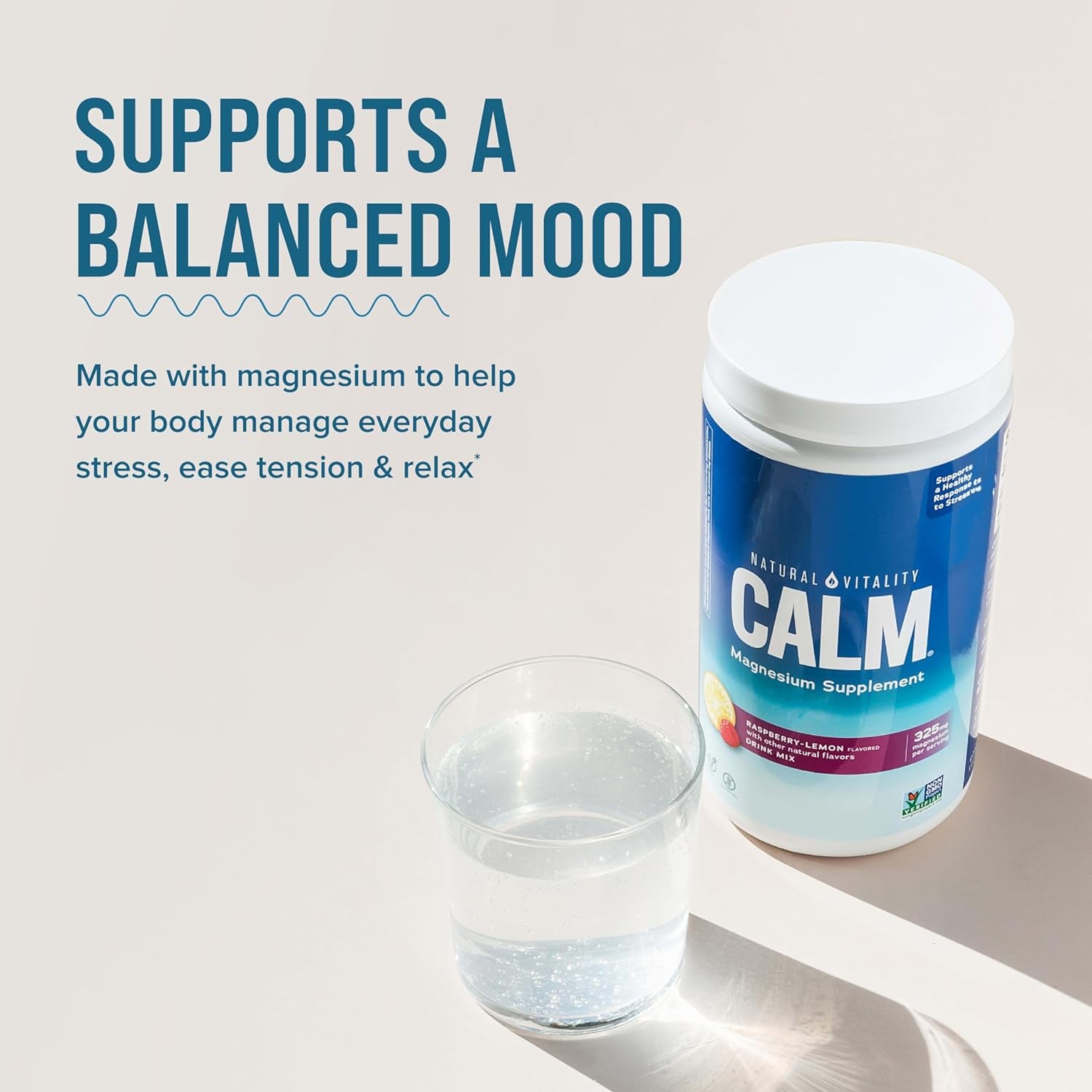 Natural Vitality Calm Magnesium Supplement – 453g (Raspberry-Lemon) | Stress Relief, Relaxation & Sleep Support