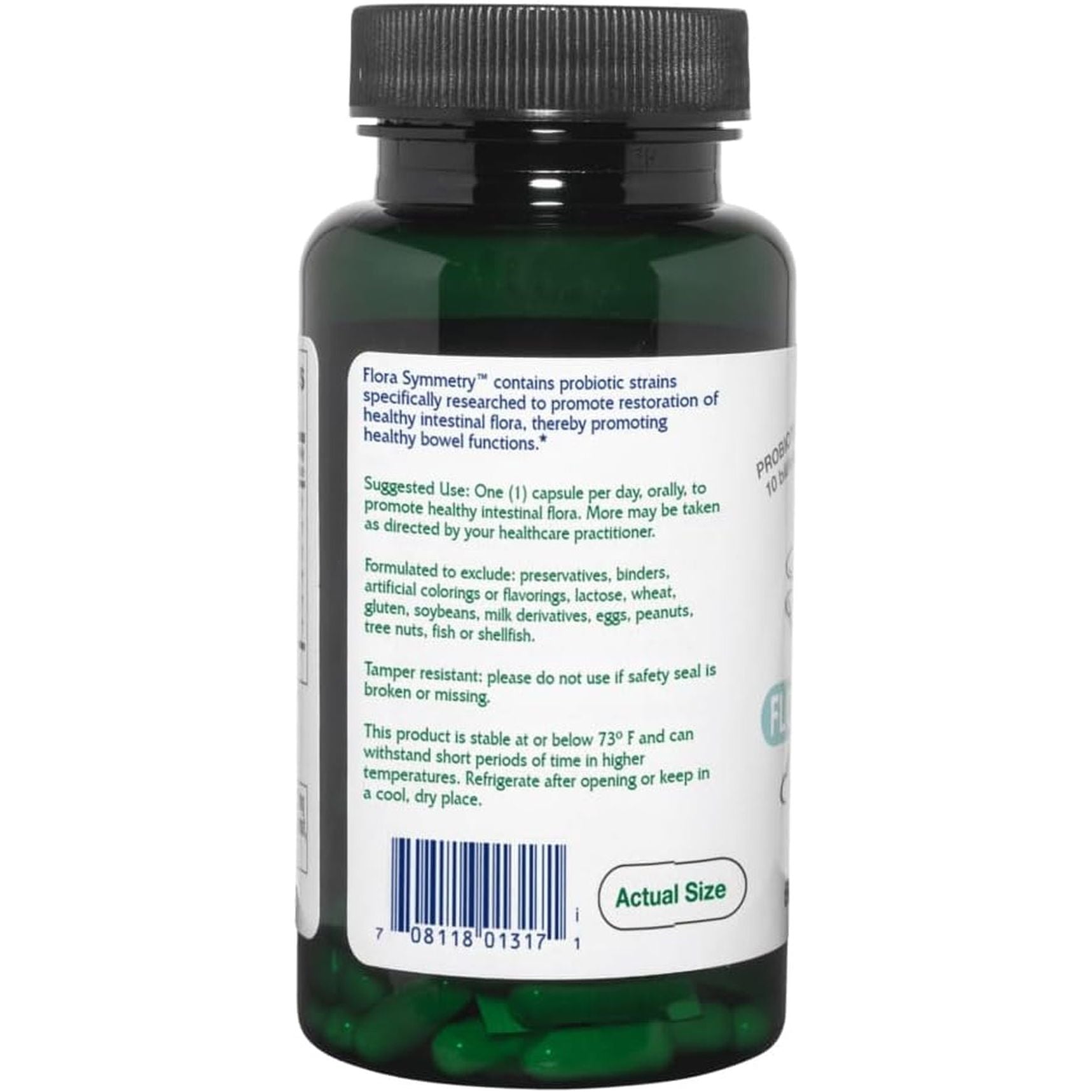 Vitanica Flora Symmetry – 60 Capsules | Multi-Species Probiotic for Digestive & Gut Health
