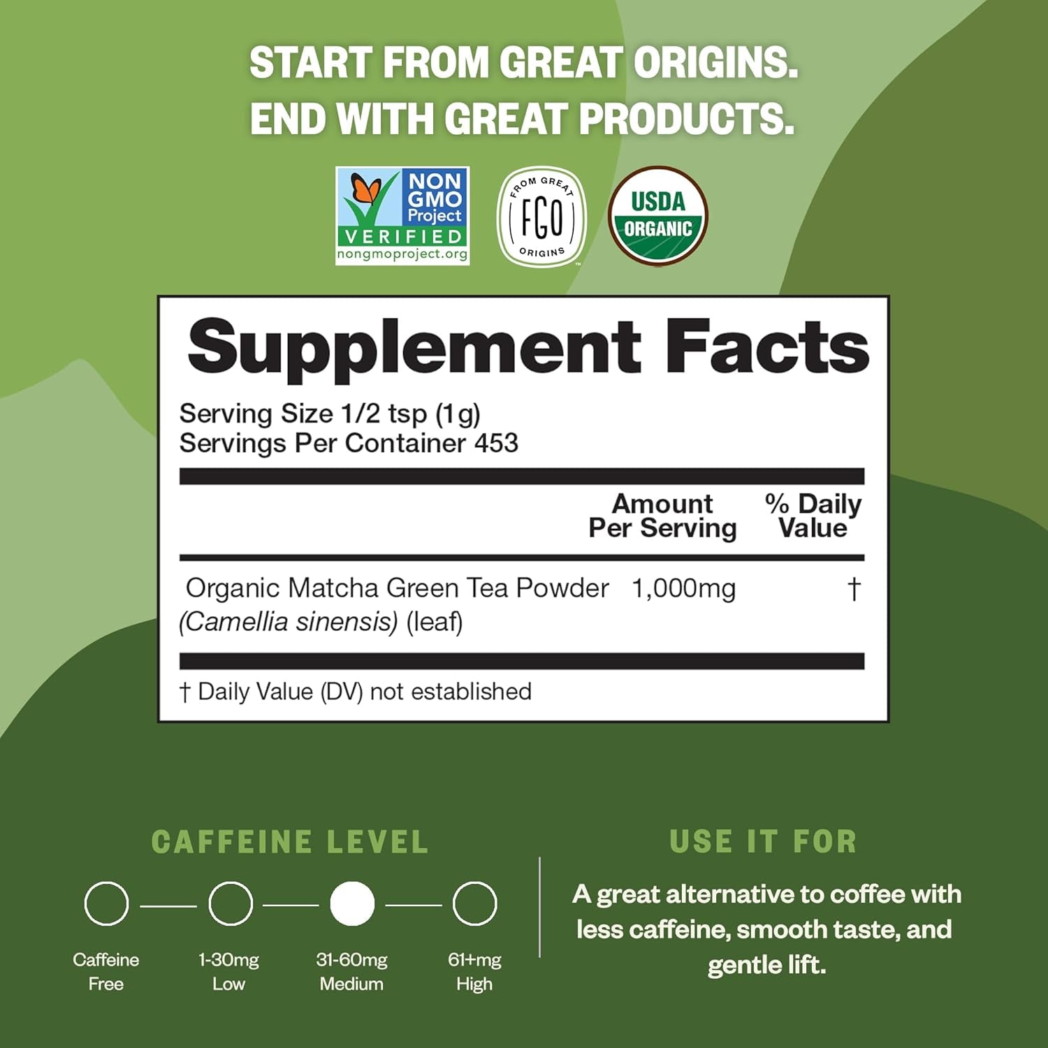 FGO Organic Matcha Green Tea Powder - 113g