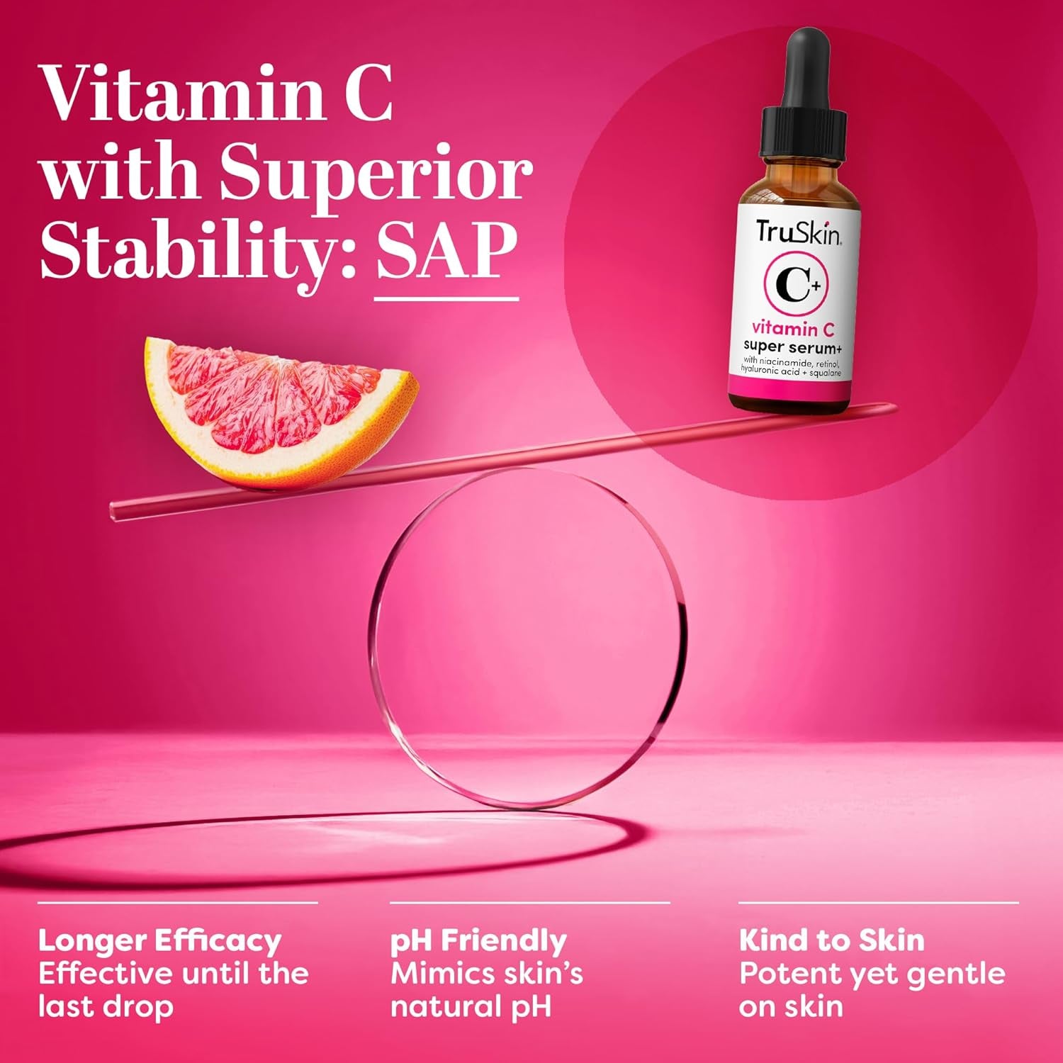 TruSkin C+ Vitamin C Super Serum+ – 60ml | Advanced Anti-Aging & Brightening Face Serum