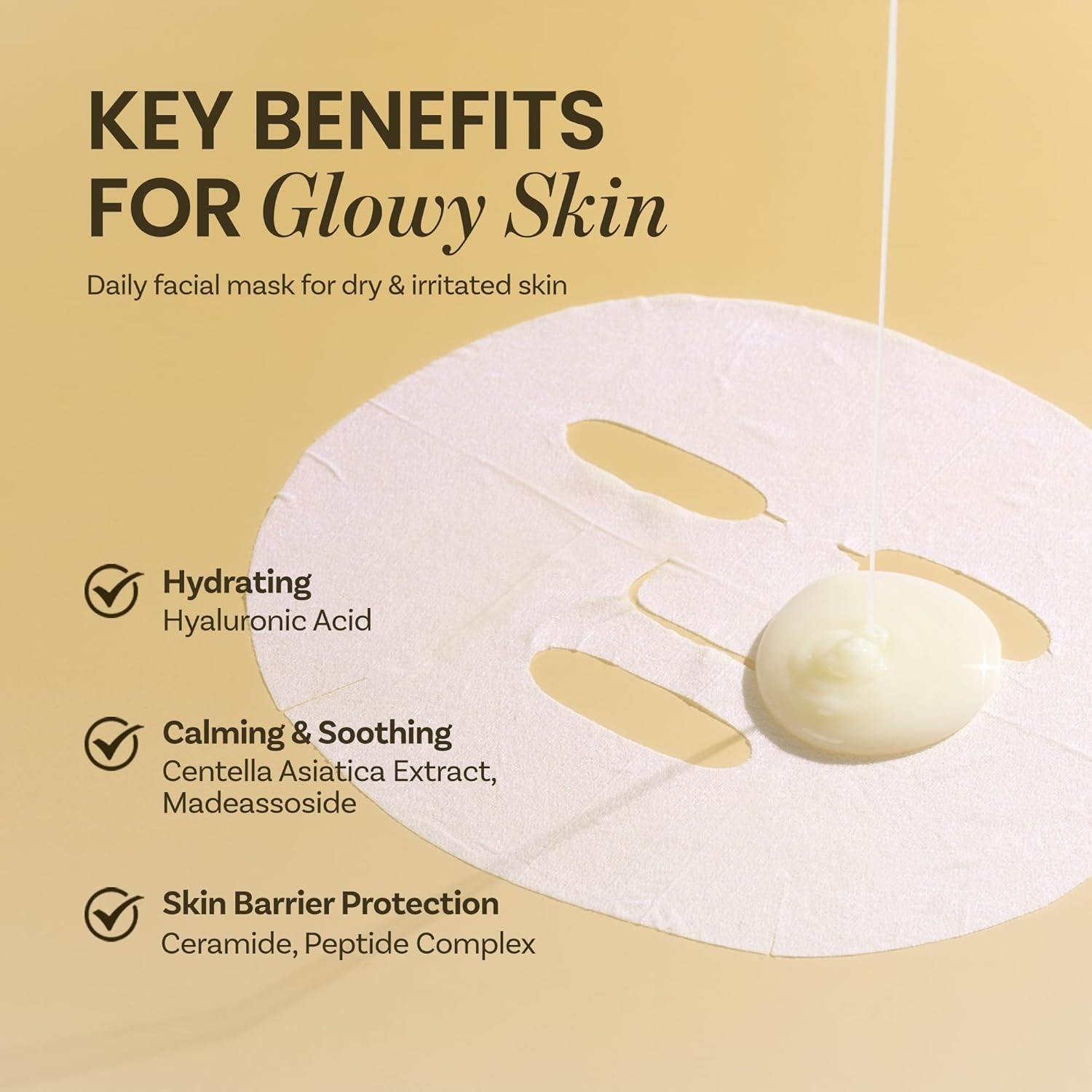 ONGREDIENTS Skin Barrier Calming Mask – 27ml x 6 Sheets | Hydrating & Soothing Sheet Mask for Sensitive Skin
