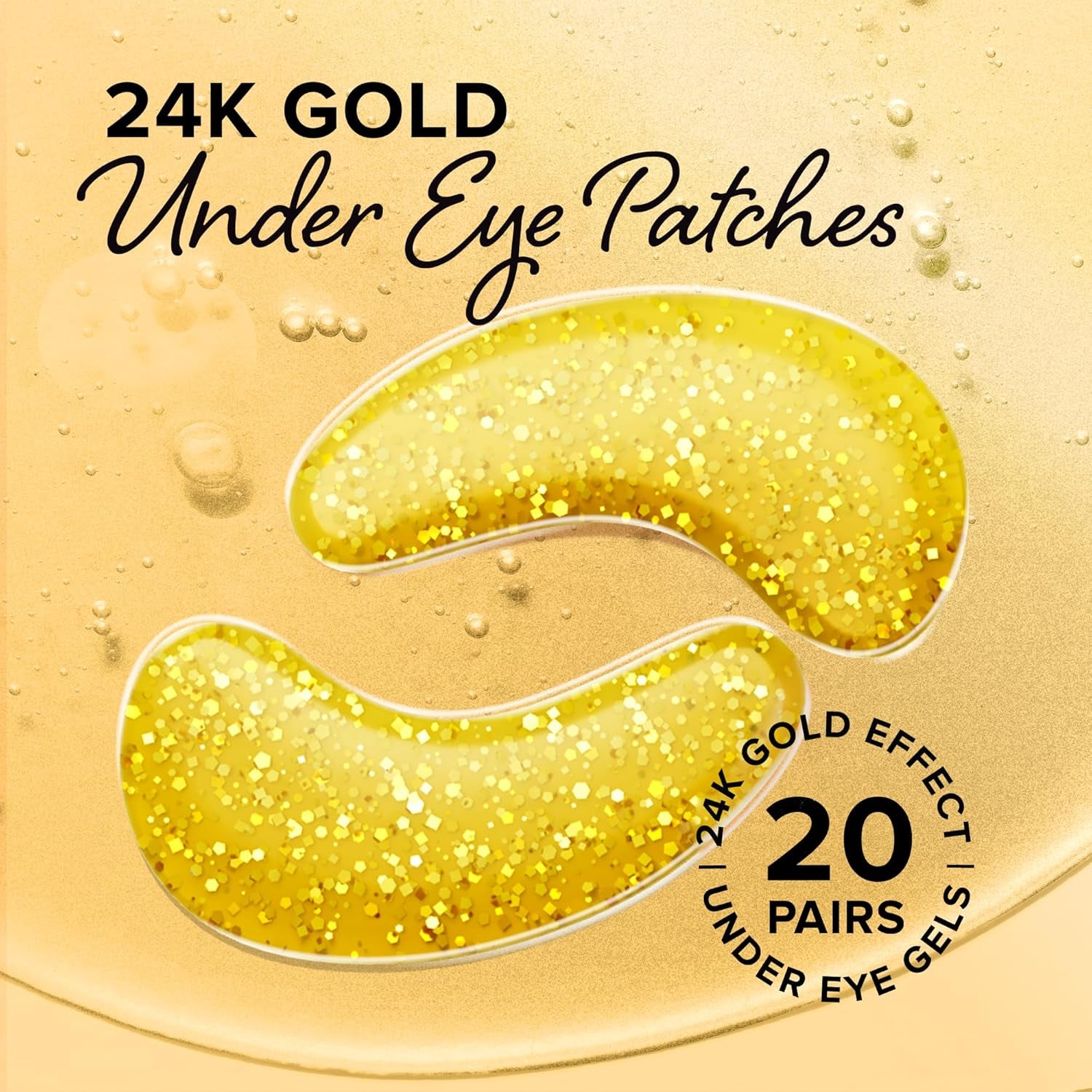 MAREE 24K Gold Glow Under Eye Gels – 20 Pairs | Brighten, Depuff & Hydrate Tired Eyes