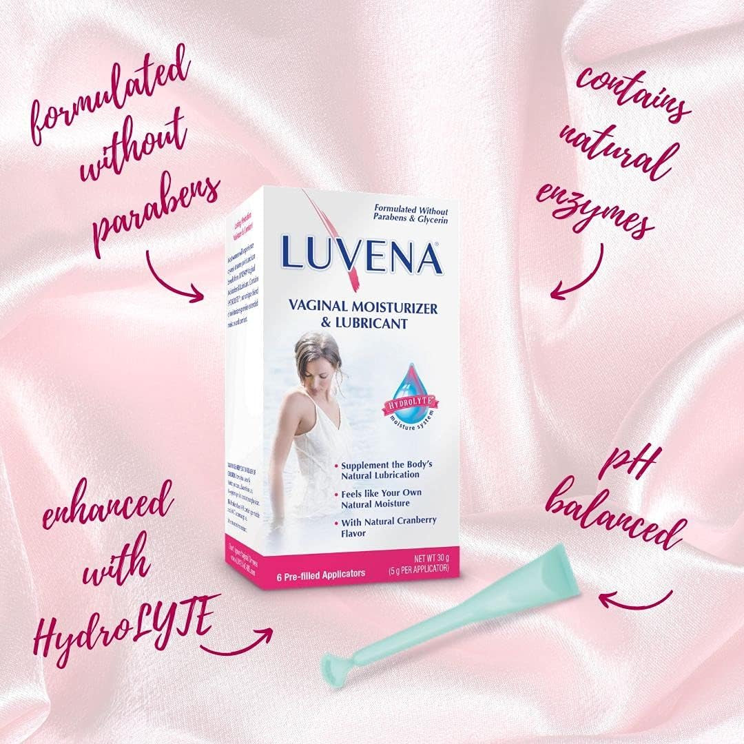 LUVENA Vaginal Moisturizer & Lubricant – 6 Pre-Filled Applicators x 5g | pH-Balanced, Long-Lasting Relief for Intimate Dryness